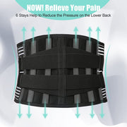 Lumbar Lower Back Support Brace Pain Relief Posture Orthosis Waist Belt Therapy V201-W12850214