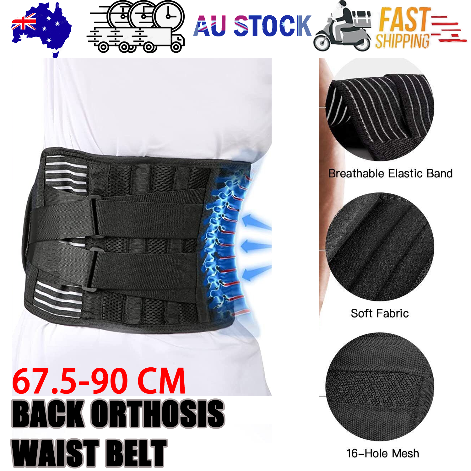 Lumbar Lower Back Support Brace Pain Relief Posture Orthosis Waist Belt Therapy V201-W12850215