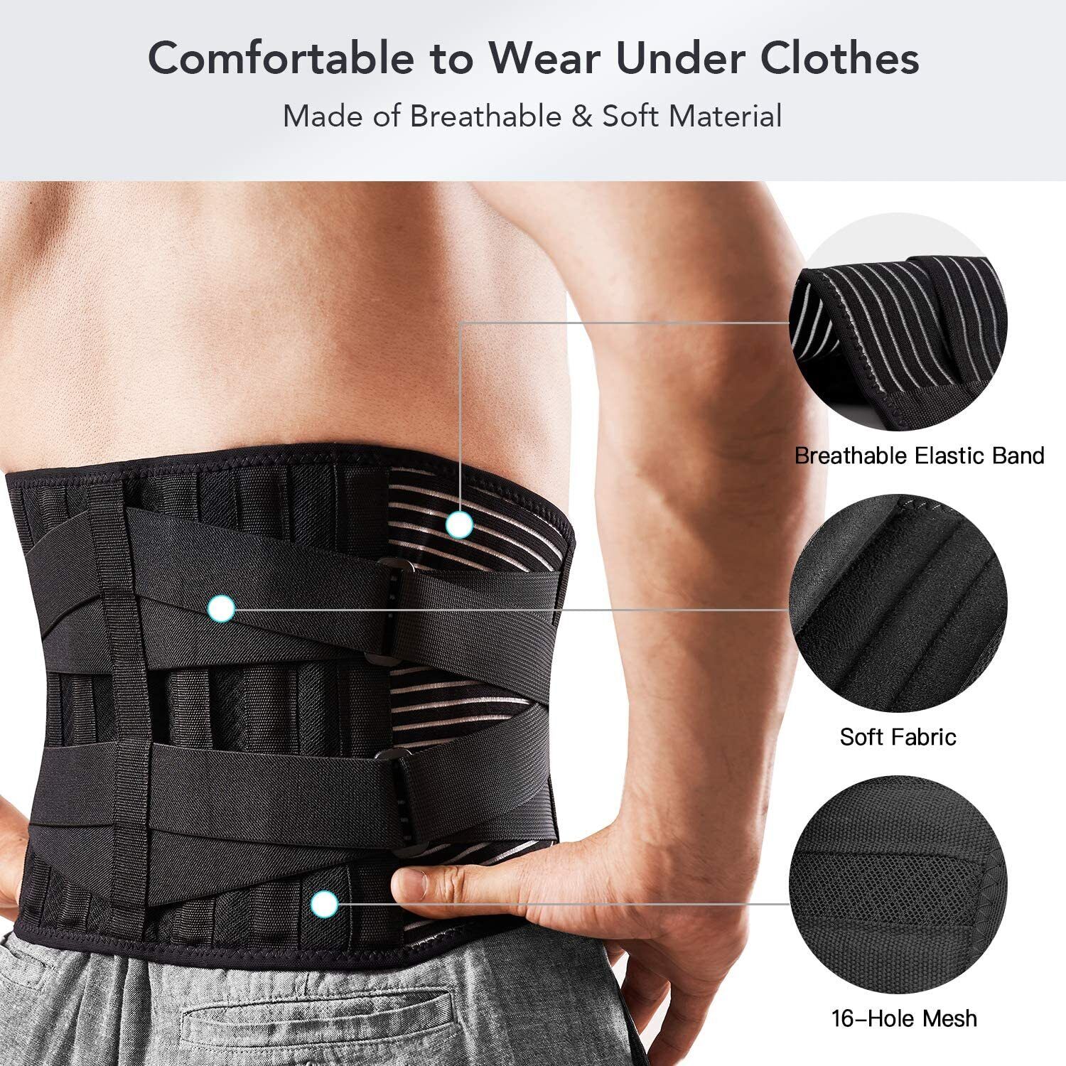 Lumbar Lower Back Support Brace Pain Relief Posture Orthosis Waist Belt Therapy V201-W12850215