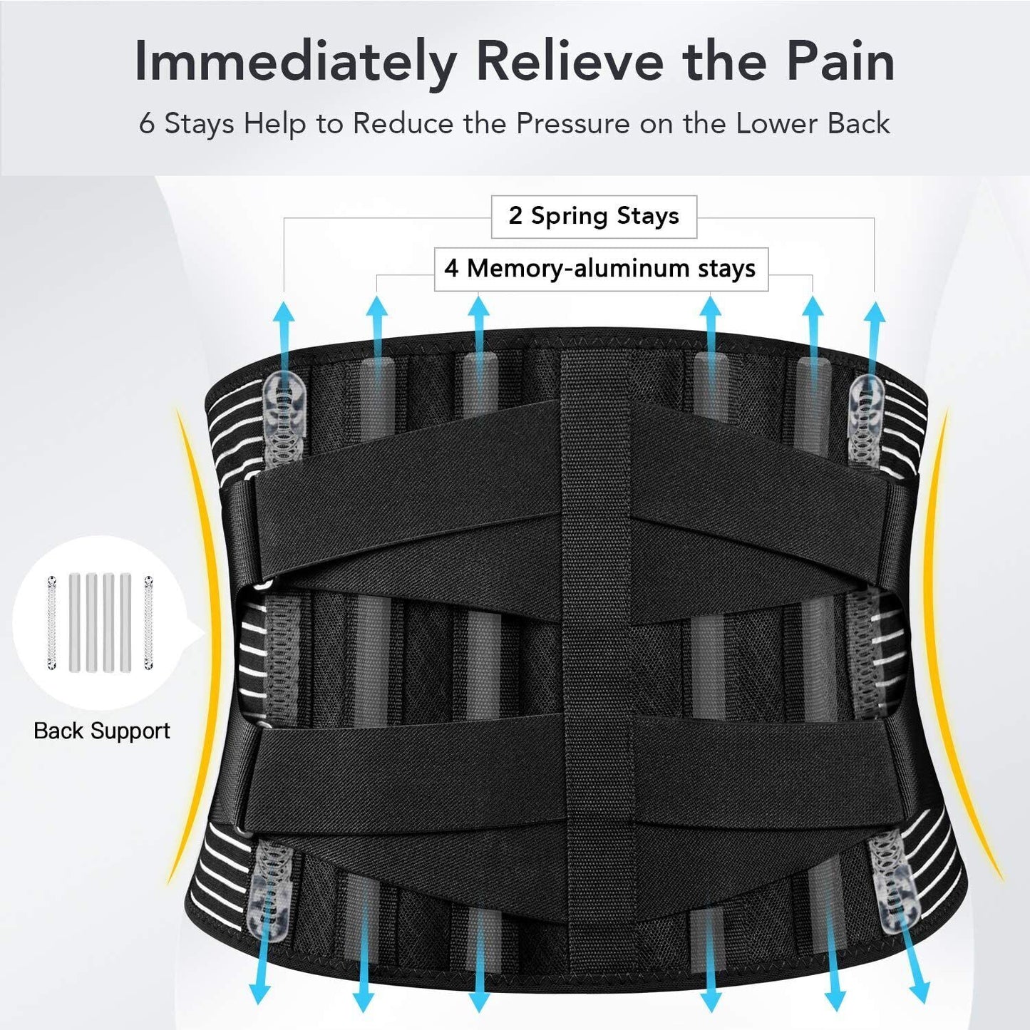 Lumbar Lower Back Support Brace Pain Relief Posture Orthosis Waist Belt Therapy V201-W12850215