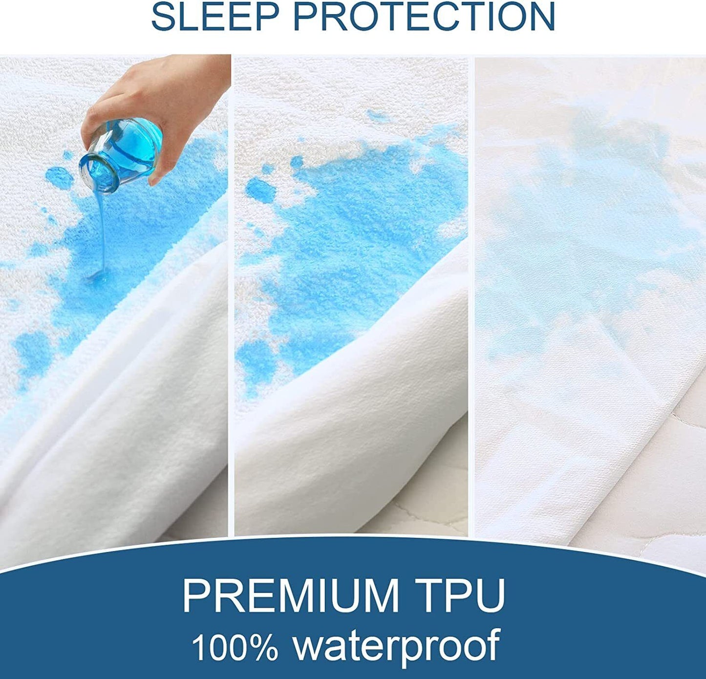 100% Terry Cotton Fitted Mattress Protector Waterproof King V201-W12850221