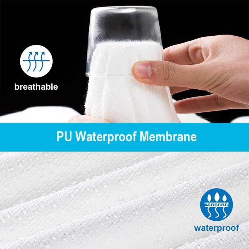 100% Terry Cotton Fitted Mattress Protector Waterproof Queen V201-W12850224
