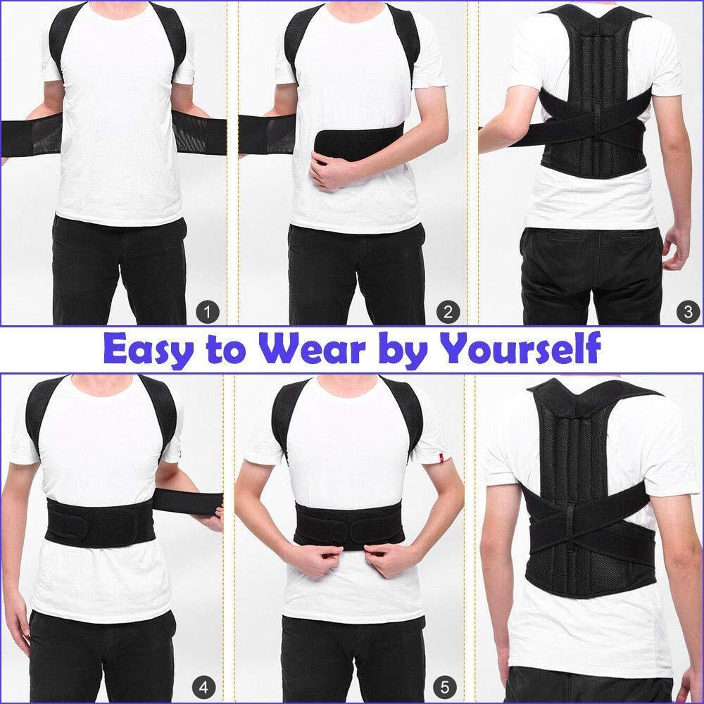 Posture Corrector Lumbar Brace Pain Relief Full Back Support Shoulder Brace Belt V201-W12850262