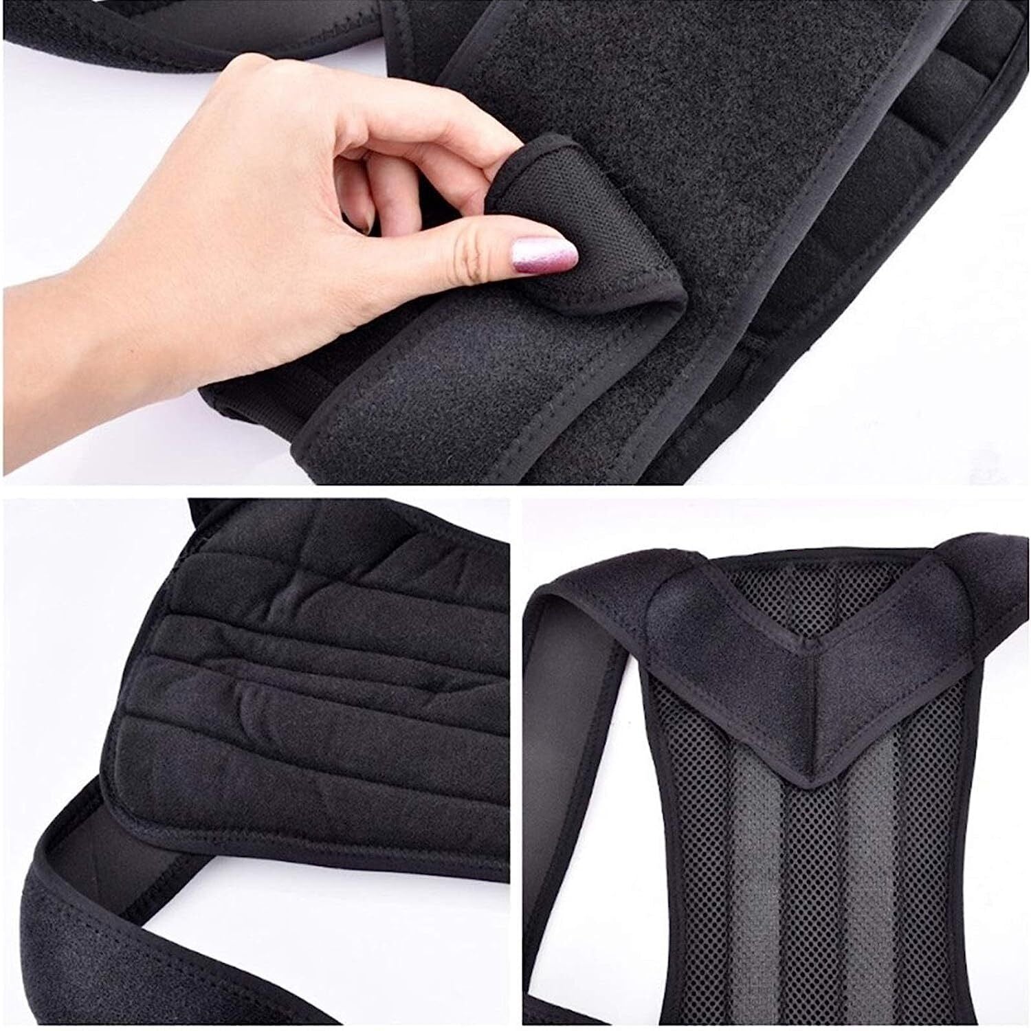 Posture Corrector Lumbar Brace Pain Relief Full Back Support Shoulder Brace Belt V201-W12850262