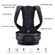 Posture Corrector Lumbar Brace Pain Relief Full Back Support Shoulder Brace Belt V201-W12850262