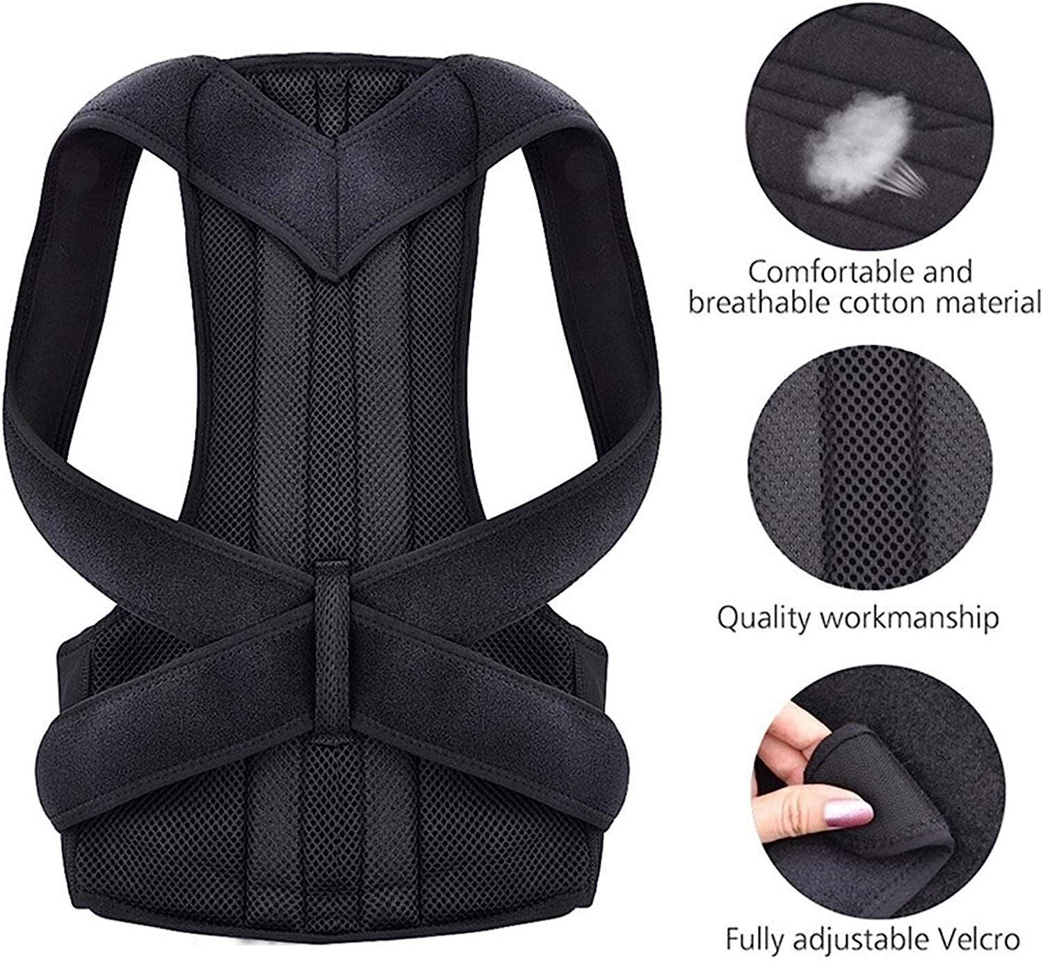 Posture Corrector Lumbar Brace Pain Relief Full Back Support Shoulder Brace Belt V201-W12850262