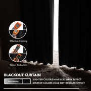 2X Blockout Curtains 100% Blackout Window Curtain Draperies Pair Eyelet 3 Layers 132CM(W) x 114CM(D) V201-W12861955