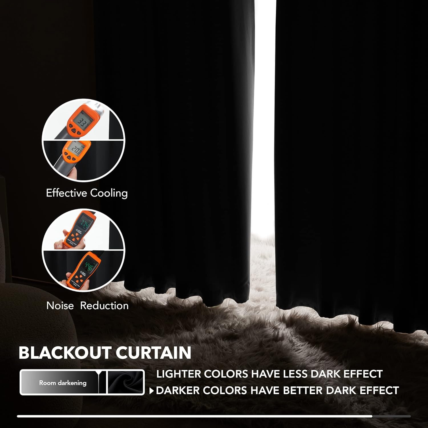 2X Blockout Curtains 100% Blackout Window Curtain Draperies Pair Eyelet 3 Layers 132CM(W) x 114CM(D) V201-W12861955