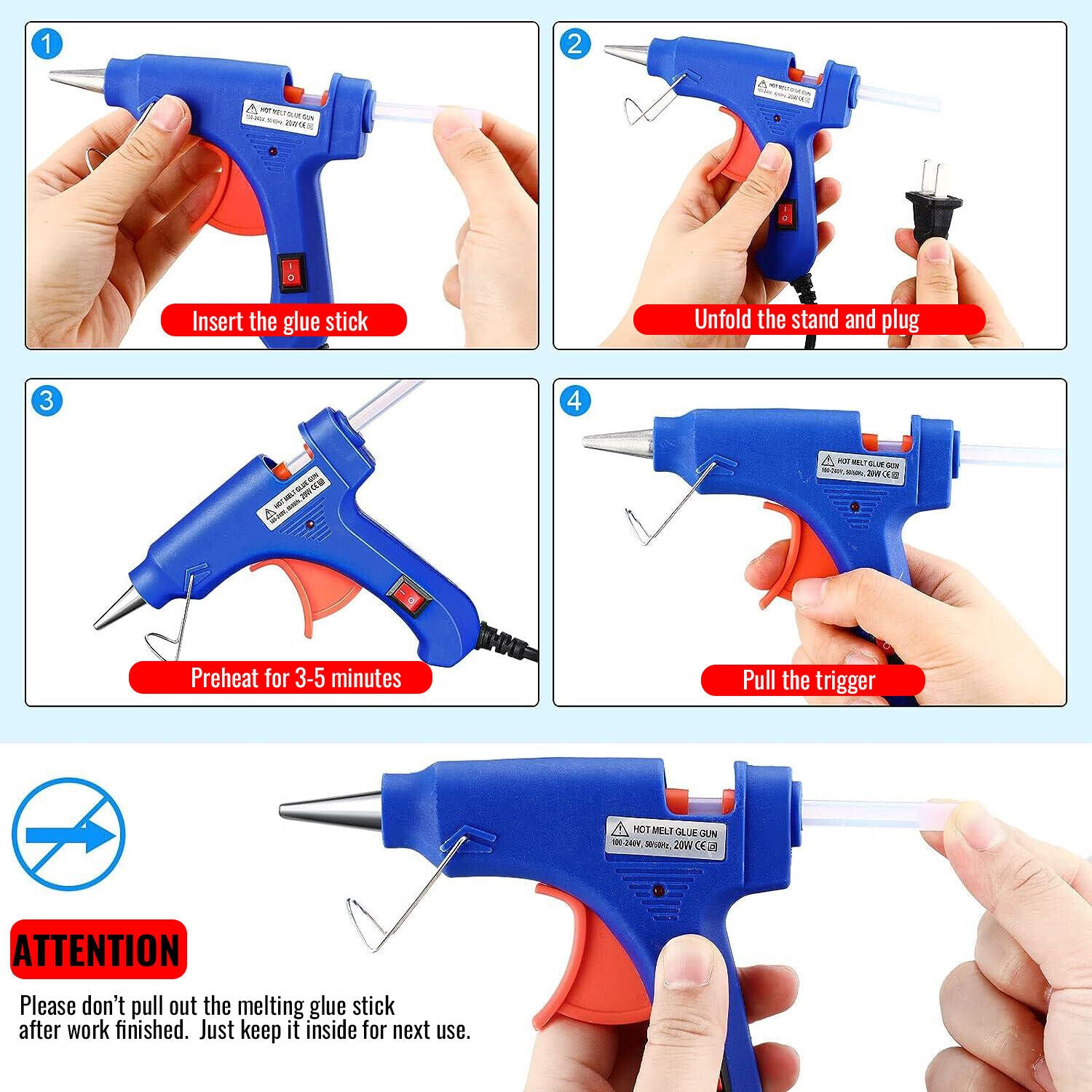 Glue Sticks Hot Clear Melt Glue Adhesive Sticks 100 pcs Stickes For Glue Gun 11mmx300mm V201-W12880585