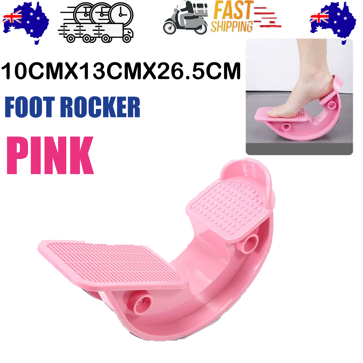 PINK Calf Massage Plantar Foot Rocker Stretch Board Ankle Pedal Stretcher Calf Pain V201-W12882130