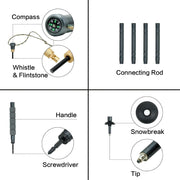 Multifunctional Hiking Trekking Poles Lightweight Collapsible Walking Stick AU V201-W12894935