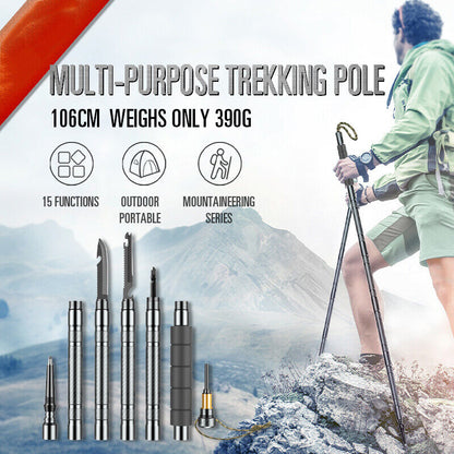 Multifunctional Hiking Trekking Poles Lightweight Collapsible Walking Stick AU V201-W12894935