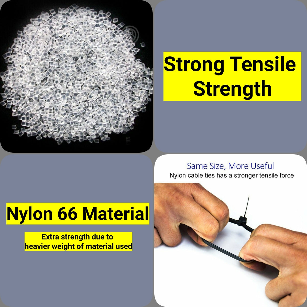 Cable Ties Zip Ties Nylon UV Stabilised 500pc Bulk Black Cable Tie 150mm x 2.5mm V201-W12899589*5