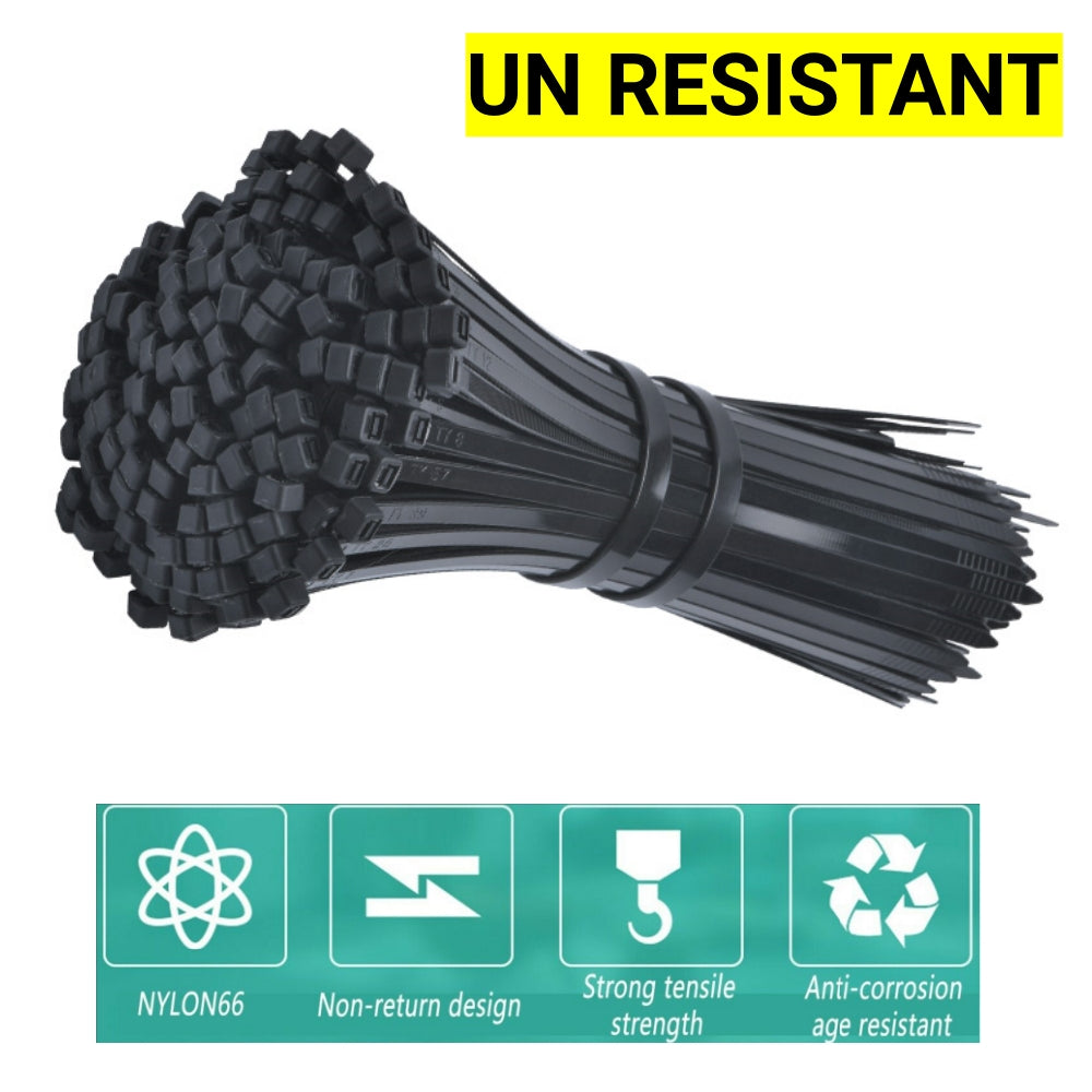 Cable Ties Zip Ties Nylon UV Stabilised 500pc Bulk Black Cable Tie 150mm x 2.5mm V201-W12899589*5