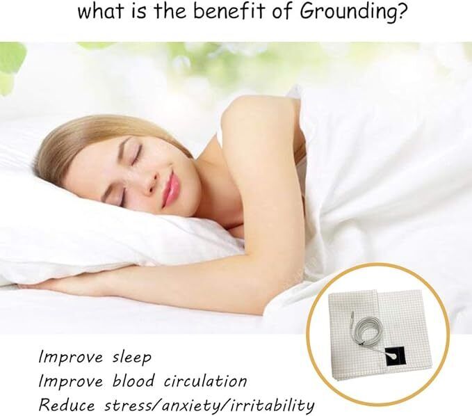 Bed Earthing Sheet Grounding Sheet Mat Large Bed Sheet Flat Sheet W/AU Plug 153x203cm V201-W12918152