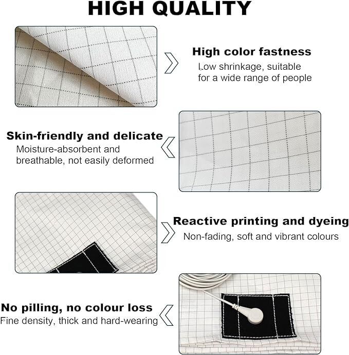 Bed Earthing Sheet Grounding Sheet Mat Large Bed Sheet Flat Sheet W/AU Plug 153x203cm V201-W12918152