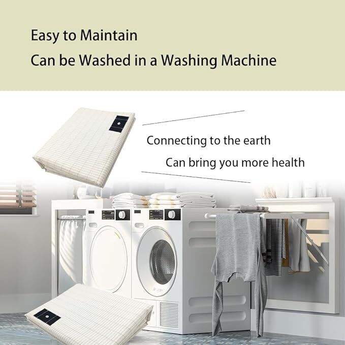 Bed Earthing Sheet Grounding Sheet Mat Large Bed Sheet Flat Sheet W/AU Plug 153x203cm V201-W12918152