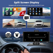 10.26" 4K Dash Cam Car Stereo For Apple Carplay & Android Auto GPS Rear Camera V201-W12929584