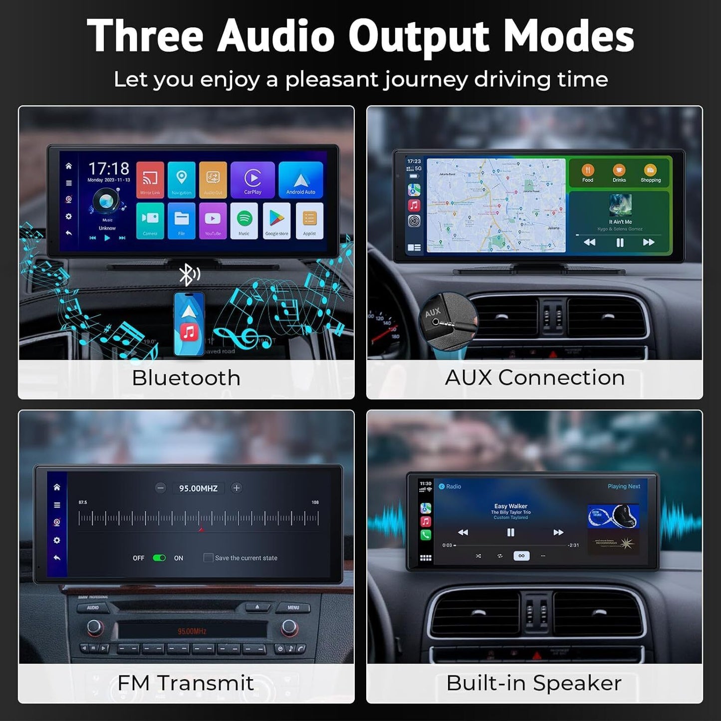 10.26" 4K Dash Cam Car Stereo For Apple Carplay & Android Auto GPS Rear Camera V201-W12929584