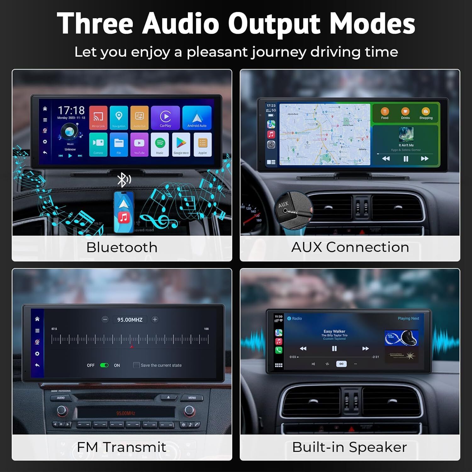 10.26" 4K Dash Cam Car Stereo For Apple Carplay & Android Auto GPS Rear Camera V201-W12929584