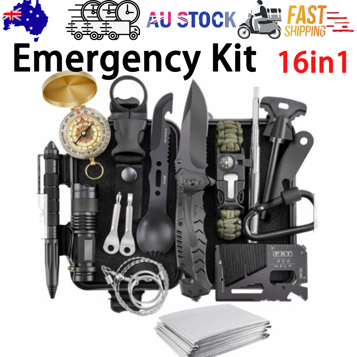 16in1 SOS Kit Outdoor Emergency Equipment Box For Camping Survival Gear V201-W12991620