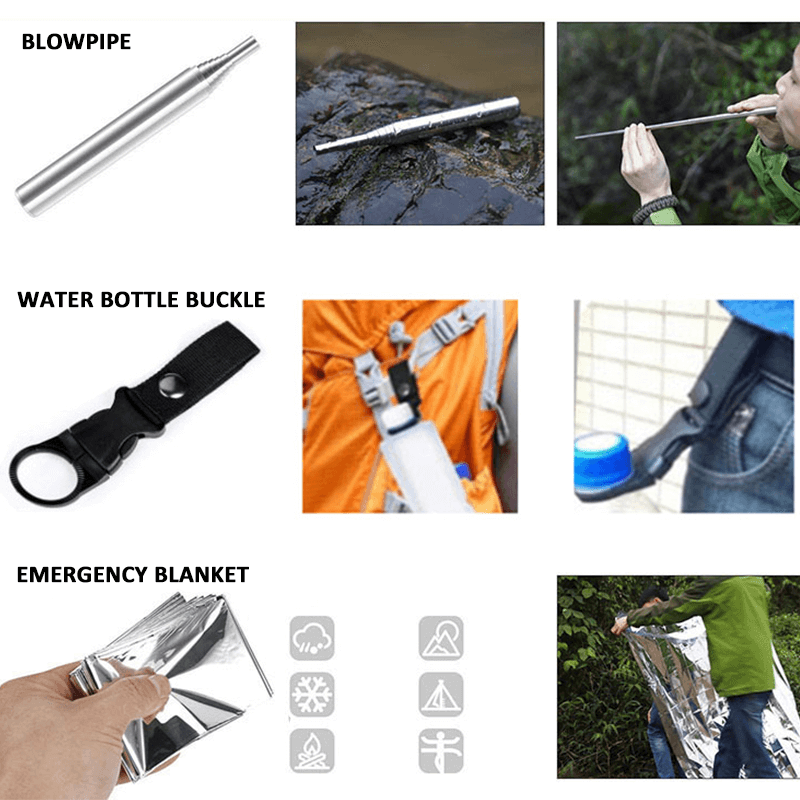16in1 SOS Kit Outdoor Emergency Equipment Box For Camping Survival Gear V201-W12991620