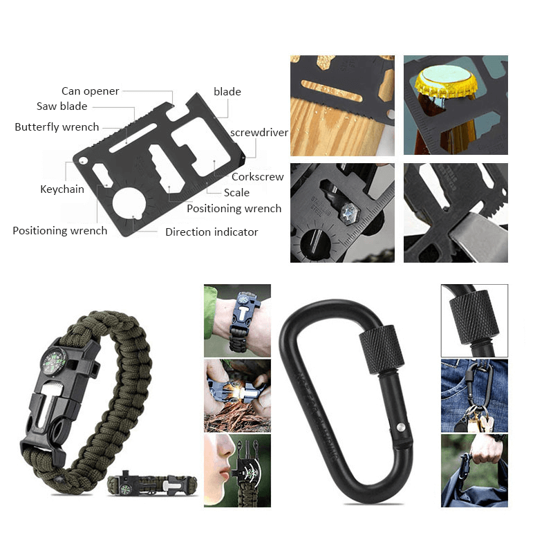 16in1 SOS Kit Outdoor Emergency Equipment Box For Camping Survival Gear V201-W12991620