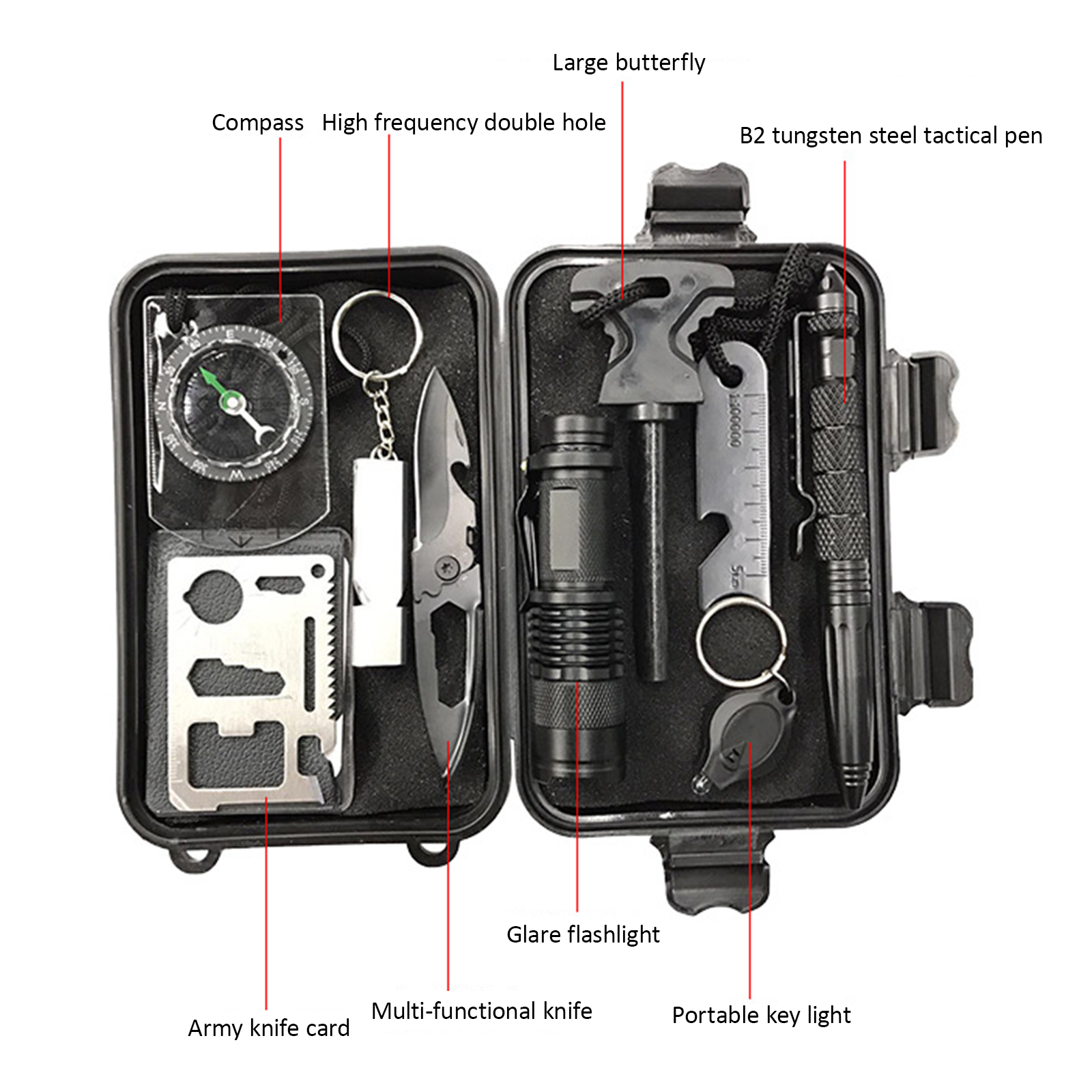 Camping Tool Emergency Survival Equipment Set Outdoor Sport Tactical Hiking Kit V201-W12991621