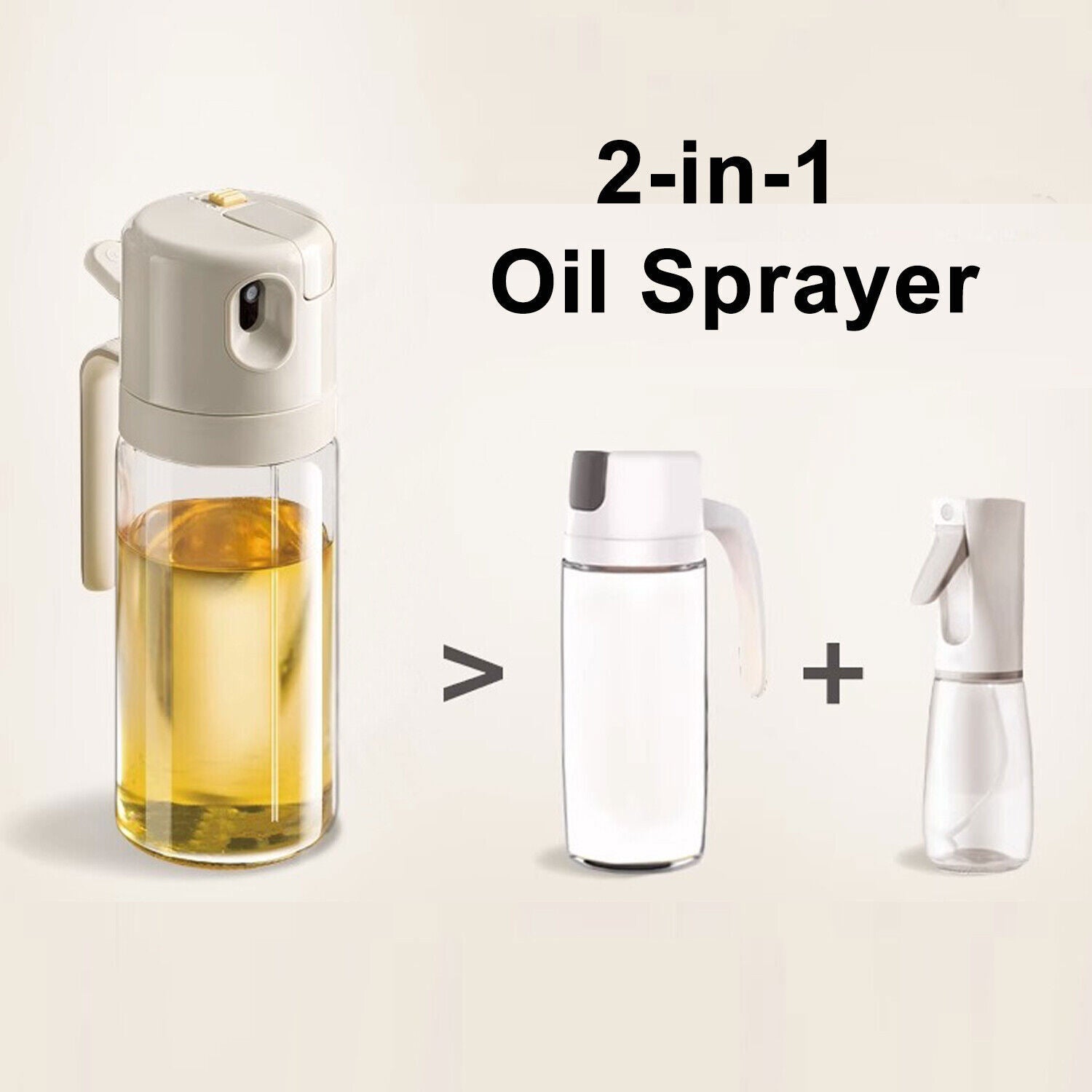 2 in 1 Oil Sprayer Dispenser Spray Bottle Cooking Baking BBQ Kitchen Tools 550ML V201-W13020145