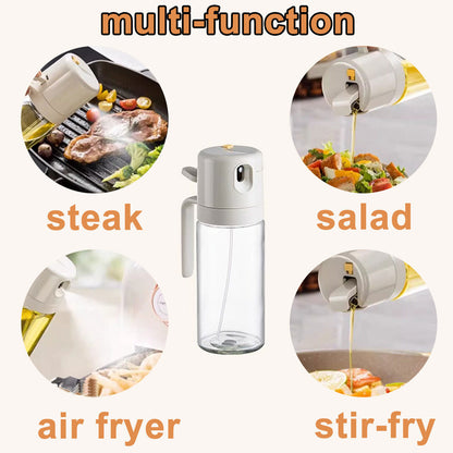 2 in 1 Oil Sprayer Dispenser Spray Bottle Cooking Baking BBQ Kitchen Tools 550ML V201-W13020145