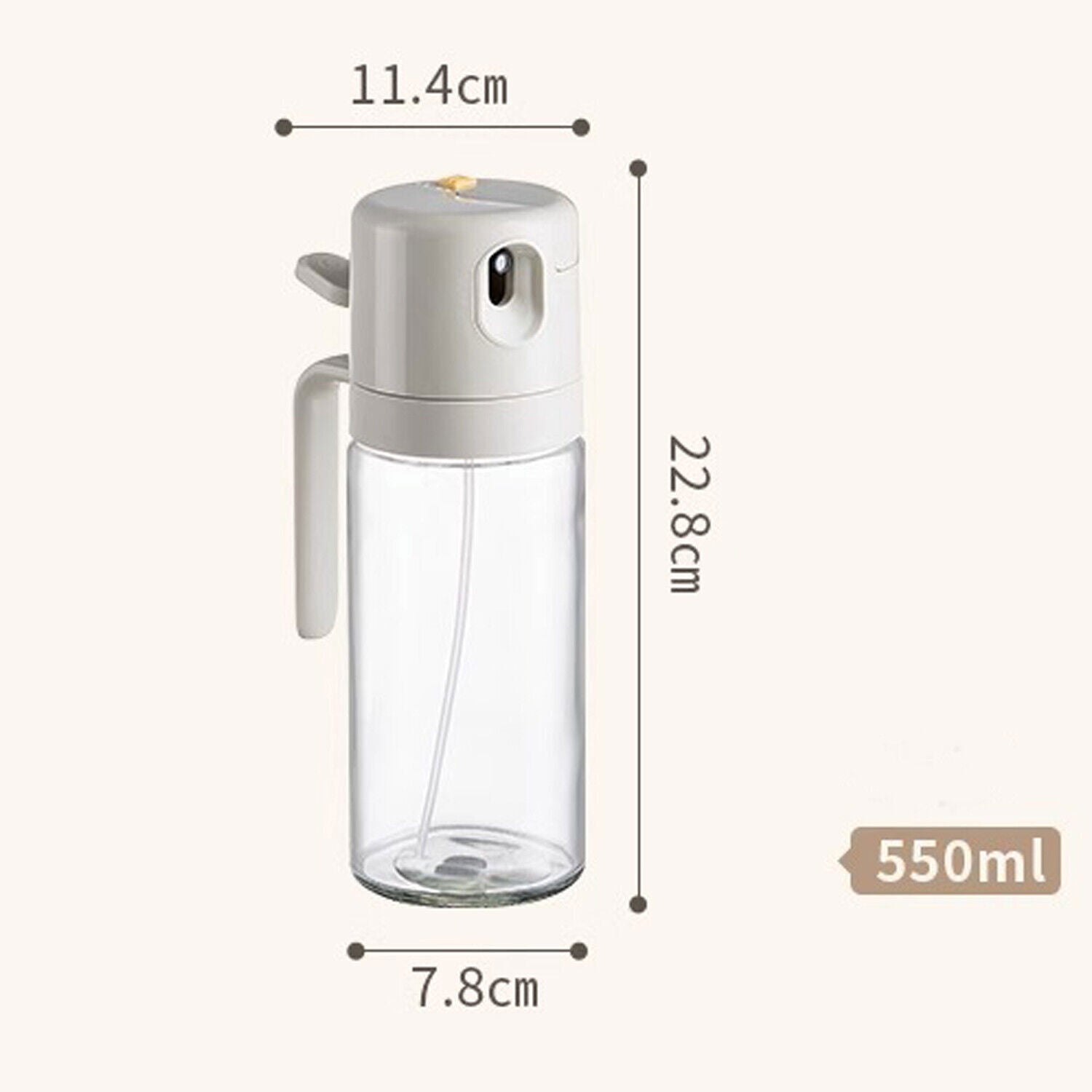 2 in 1 Oil Sprayer Dispenser Spray Bottle Cooking Baking BBQ Kitchen Tools 550ML V201-W13020145