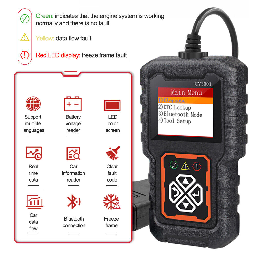 LAUNCH CY3001 Car OBD2 EOBD Scanner Auto Code Reader Engine Diagnostic Scan Tool V201-W13020221