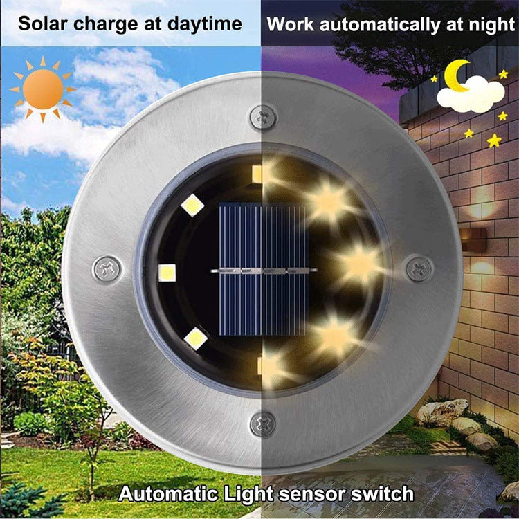 4pcs LED Solar Underground Light Waterproof Color Changing Garden Buried Lamp V201-W13043079