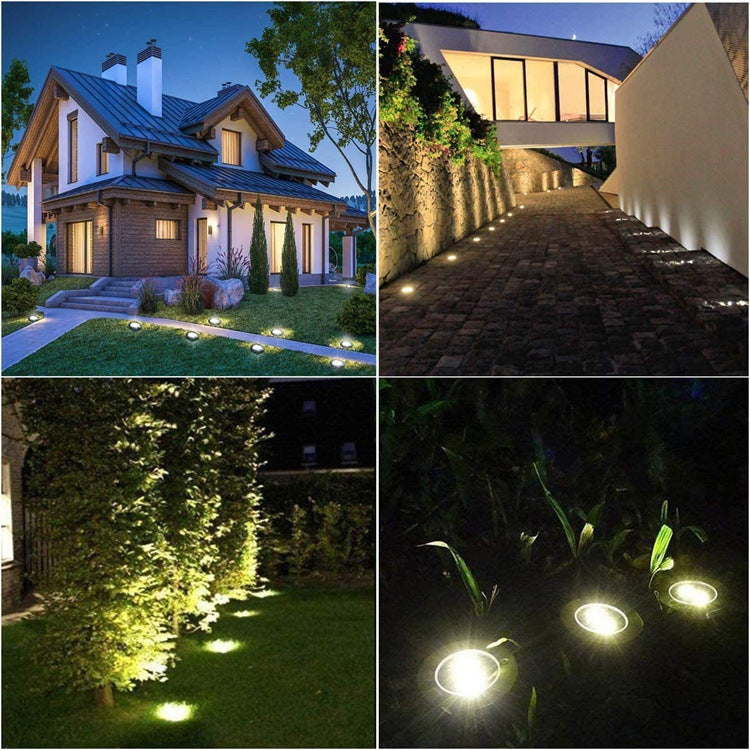 4pcs LED Solar Underground Light Waterproof Color Changing Garden Buried Lamp V201-W13043079