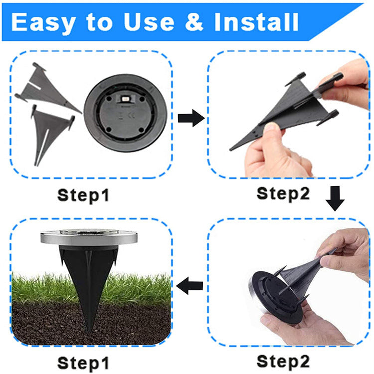 4pcs LED Solar Underground Light Waterproof Color Changing Garden Buried Lamp V201-W13043079