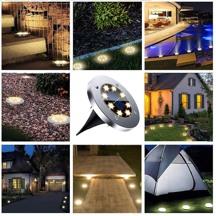 4pcs LED Solar Underground Light Waterproof Color Changing Garden Buried Lamp V201-W13043079