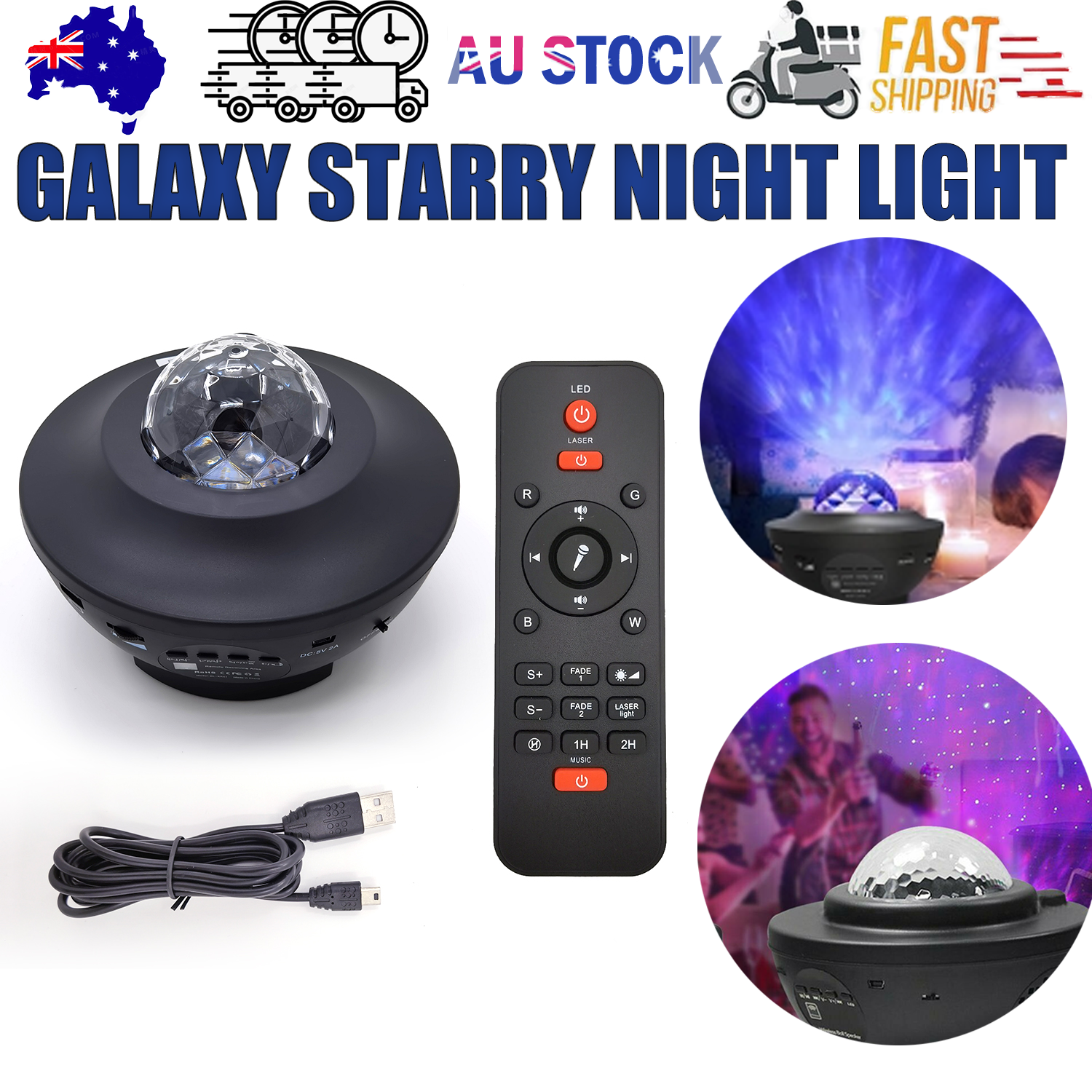 Galaxy Starry Night Light Projector Ocean Star Sky Party Baby Kids Room LED Lamp V201-W13048924