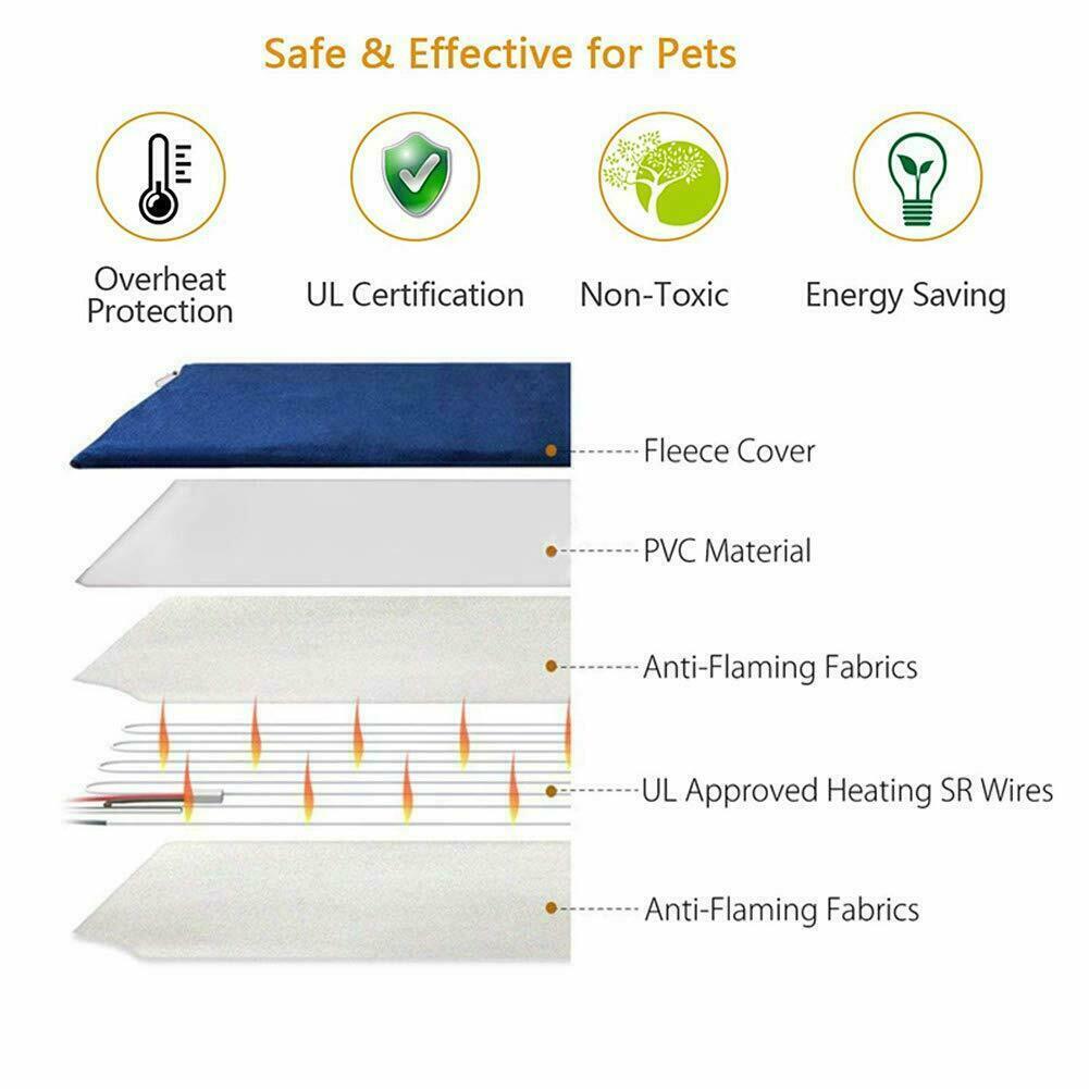 Electric Pet Heat Pad: Waterproof Heating Mat for Cat Dog Bed | Chew Resistant L V201-W13049071