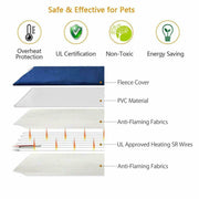 Electric Pet Heat Pad: Waterproof Heating Mat for Cat Dog Bed | Chew Resistant XL V201-W13049076