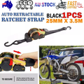 Quick Release Automatic Heavy Duty Retractable Ratchet Tie Down Strap black 25mm*3m V201-W13049086