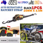 Quick Release Automatic Heavy Duty Retractable Ratchet Tie Down Strap black 25mm*3m V201-W13049086