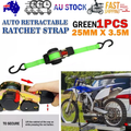 Quick Release Automatic Heavy Duty Retractable Ratchet Tie Down Strap green 25mm*3m V201-W13049087