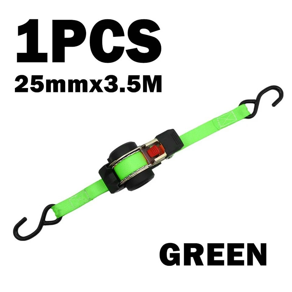 Quick Release Automatic Heavy Duty Retractable Ratchet Tie Down Strap green 25mm*3m V201-W13049087