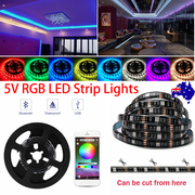 5V RGB LED Strip Lights IP65 Waterproof 5050 5M 10M 20M 300 LEDs USB Bluetooth V201-W13049673