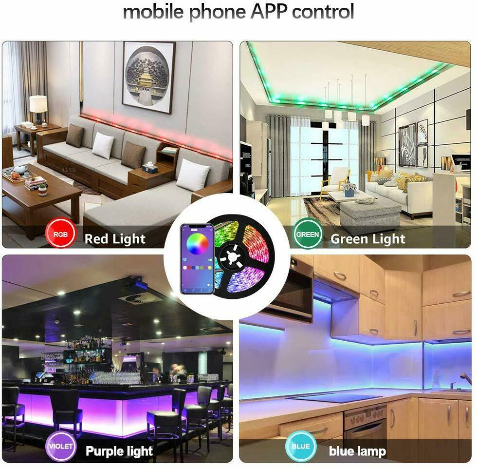 5V RGB LED Strip Lights IP65 Waterproof 5050 5M 10M 20M 300 LEDs USB Bluetooth V201-W13049673