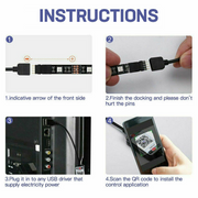 5V RGB LED Strip Lights IP65 Waterproof 5050 5M 10M 20M 300 LEDs USB Bluetooth V201-W13049673