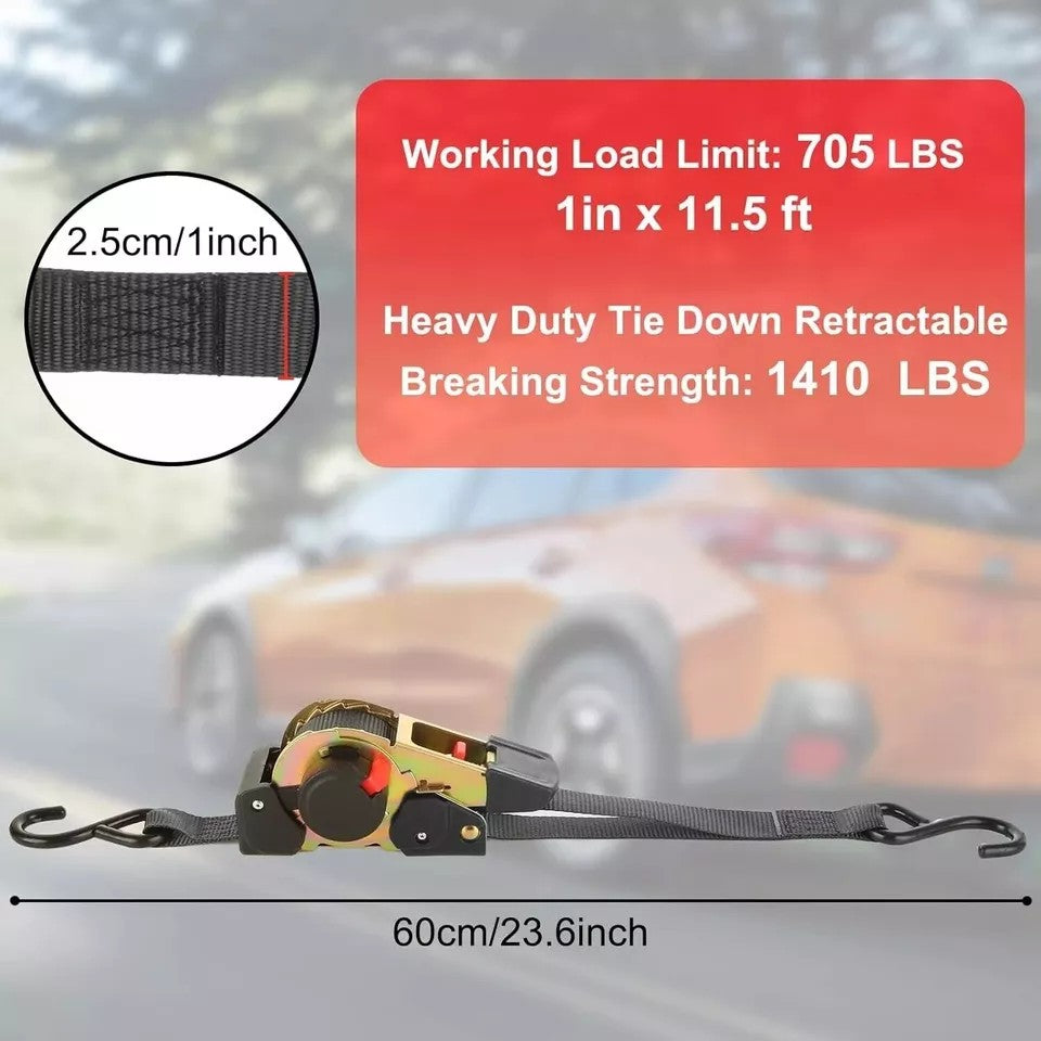 Quick Release Automatic Heavy Duty Retractable Ratchet Tie Down Strap black 50mm*4.5m V201-W13050091