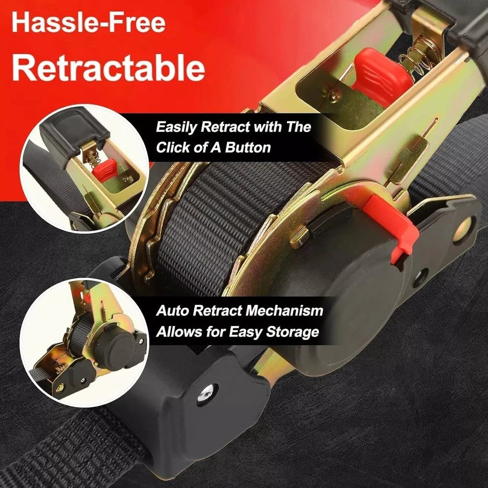Quick Release Automatic Heavy Duty Retractable Ratchet Tie Down Strap black 50mm*4.5m V201-W13050091