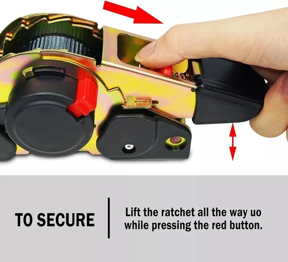 Quick Release Automatic Heavy Duty Retractable Ratchet Tie Down Strap black 50mm*4.5m V201-W13050091