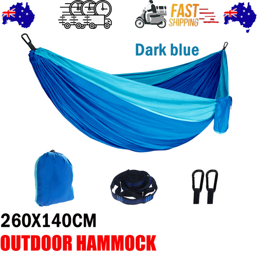 Outdoor Camping Hammock Lightweight 260x140cm Portable Travel Darkblue V201-W13050215